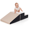 Pikkukuva 1 / 6: 2 KPL COSTWAY Vaahtomuovi Baby Motor Skills Module - Rakennuspalikka vedenpitävä ja irrotettava PU-suojus - Koukku ja silmukka - harmaa