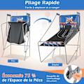 Miniatyrbillede 3 af 6: COSTWAY Fodbold Arcade Spil Sammenklappelig med 2 Kurve 4 Bolde Pumpe, Point System, 8 Tilstande, 1 til 4 Spillere, Blå