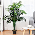 Pikkukuva 5 / 6: COSTWAY Artificial Areca Palm Keinotekoiset kasvit-H 110 cm-Sisustus. Sisä-/ulkopuoli vihreällä ruukulla