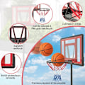 Miniatyrbillede 2 af 4: COSTWAY børnebasketballbøjle-Justerbar Højde 115 til 135cm-2 Mobile hjul-Anti-rive Net-Added Base 38,5 kg Sand