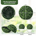 Miniatyrbillede 4 af 4: COSTWAY kunstig plante - 2 buksbomkugler (dia.: 45 CM) buksbomkugler UV-resistente dekorative til indendørs udendørs