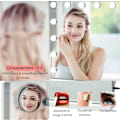 Miniatyrbild 5 av 6: COSTWAY Hollywood Makeup Mirror LED Touch Control Belysning, 10X förstoring, Bluetooth-högtalare, 3 färger justerbar