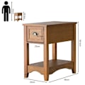 Miniatyrbillede 4 af 4: COSTWAY sidebord med skuffe, ben af gummi, 56x33x58,5 cm, retro sofaende til soveværelse, stue, lys brun Fawn Brown