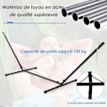 Miniatyrbillede 3 af 6: COSTWAY Metal Hammock Stand 150 KG Load Adjustable Chain with Hooks for Indoor Outdoor Black 325 x 100 x 106 cm