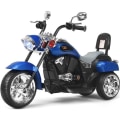 Miniatyrbillede 1 af 4: COSTWAY 6V elektrisk motorcykel til børnescooter med 3 hjul lyd- og lyseffekt, 3Km/t Max, 3 år + Chopper Style Blue Blå