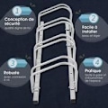 Miniatyrbillede 3 af 4: COSTWAY System Rack 4 Cykler i Stål Gulv- eller Vægmontering 120x32.5x26CM Vejrbestandig Rustfri Skole Handel Grå