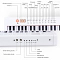 Miniatyrbild 3 av 4: COSTWAY Bärbar elektronisk klaviatur 88 viktade tangenter Bluetooth-funktion MIDI-gränssnitt Högtalare Sustain Pedal Vit