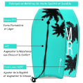 Miniatyrbillede 2 af 4: COSTWAY Surfboard 37 tommer Bodyboard i XPE og HDPE med 90 cm reb til begyndere, amatører med Coconut Tree Design Ljusa färger