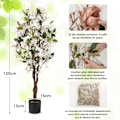 Miniatyrbild 6 av 6: Konstgjord Bougainvillea Träd 120 cm - COSTWAY - Blommande Konstväxt i Kruka med Vita Blommor i Full Blomstring