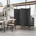 Pikkukuva 2 / 6: COSTWAY-taitettava näyttö pyörillä, 4 paneelia, vapaasti seisova tilanjakaja, suojaa yksityisyyttä, 225 x 173 CM harmaa
