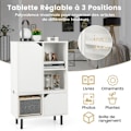 Miniatyrbild 2 av 4: COSTWAY Stapelbar bokhylla, kombinationsförvaringsenhet för galler, justerbar gör-det-själv-design, för vardagsrum, sovrum, kontor Vit
