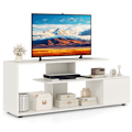 Miniatyrbillede 1 af 6: COSTWAY 55" 3-lags tv-stativ, 1 dør og åben hylde, underholdningscenter, til stue, soveværelse, hvid