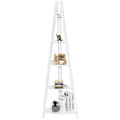 Miniatyrbillede 1 af 4: COSTWAY Moderne 5-lags hjørnehylde, 50 x 39 x 175 CM, reol/stigehylde til stue, soveværelse, kontor, hvid Vit