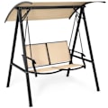 Miniatyrbillede 1 af 4: COSTWAY Havegynge til 2 personer - Justerbart vippetag - 152x112x165 cm - Belastning 240 kg - Stålramme Rustbestandighed
