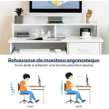 Miniatyrbillede 2 af 4: COSTWAY Computer Skrivebord med Skuffe og 2 Opbevaringshylder Computer Skrivebord med Tastatur Bakke Hvid Vit