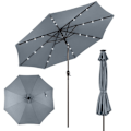 Miniatyrbillede 1 af 6: Parasol i Have Inclineret COSTWAY - 24 LED Lys - Dia.3x2,5M - Robust Metal Struktur - Anti-UV - Grå