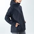 Miniatyrbillede 1 af 4: COSTWAY Trenchcoat til kvinder, regnjakke med hætte, vind- og vandafvisende udendørsjakke i nylon, langærmet, blå, M Blå S