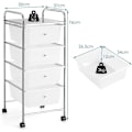 Miniatyrbild 4 av 4: Förvaringsvagn - COSTWAY - 4 Lådor - Transparent Metallram Transparent