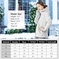 Miniatyrbillede 4 af 4: COSTWAY Trenchcoat til kvinder, regnjakke med hætte, vind- og vandafvisende udendørsjakke i nylon, langærmet, grå, L Grå M