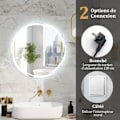 Miniatyrbild 4 av 6: COSTWAY 60 x 60 cm Rund badrumsspegel, 3 färger, Minnesfunktion, Touch Switch, Anti-Imma funktion Pengar