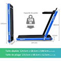 Miniatyrbild 4 av 4: COSTWAY Fällbart elektriskt löpband/Walker-APP Styrd Bluetooth 12 Km/H med LED-displayhögtalare 0,75HP Motor Blå