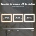 Miniatyrbillede 3 af 4: COSTWAY 90x70 cm Badeværelsesspejl - LED og Anti-dug, 3 farver (3000-6500K), Tid/Temperatur Display, til Badeværelse
