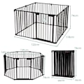 Miniatyrbillede 6 af 6: COSTWAY Child Safety Gate - Pejs Brandvagt 500 cm - 8 Foldbart Panel - Manuelt låsesystem - Nem montering - Sort Svart