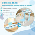 Miniatyrbillede 3 af 6: Keyboard Klaver til børn 37 tangenter med skammel COSTWAY-4 Percussion-effekter-8 Instrumenter-Justerbar mikrofon-Lyse-Blå