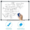 Miniatyrbillede 4 af 6: COSTWAY magnetisk whiteboard 50x35 cm sletbar overflade med aluminiumsramme, 2 magneter, 3 kuglepenne og tørsletning Vit