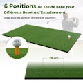 Miniatyrbild 3 av 4: COSTWAY golfträningsmatta 153 x 92 x 2,5 cm med 2 tee-positioner och 2 inriktningsstavar 6 förborrade tee-hål