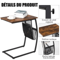 Miniatyrbillede 4 af 4: COSTWAY sidebord, moderne industristil endebord Metalstel 52 x 35 x 63 CM til stue, soveværelse, balkon