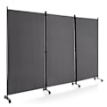 Miniatyrbillede 1 af 4: Caster Screen - COSTWAY - 3 foldbare paneler - 262 x 180 CM - Grå Grå