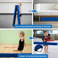 Miniatyrbild 4 av 4: COSTWAY hopfällbar gymnastikbalk 210 cm för barn med bärhandtag 4 halkskydd Blå mockaöverdrag Blå