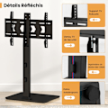Miniatyrbillede 5 af 6: COSTWAY Mobil TV-stativ til TV'er 32" til 70", Justerbart TV-stativ med ekstra bred base, 600 x 400 mm