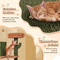 Miniatyrbillede 3 af 4: COSTWAY Cactus Cat Tree 63" multi-level, kradsestolper, 2 ejerlejligheder, polstrede siddepinde, hængende legetøj, kurv Färg: Grön + brun
