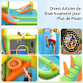 Miniatyrbillede 2 af 4: COSTWAY oppustelig legeplads med 680 W blæser vandland dobbeltslides basketball bøjle, mål bold point launcher Flerfärgad