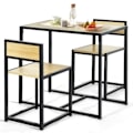 Miniatyrbillede 1 af 4: COSTWAY Spisebord Ensemble 1 Bord og 2 Stole Indbygget Moderne Industriel Stil til Spisestue, Naturlig Bistro Naturlig