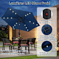 Miniatyrbillede 3 af 6: Solar Garden Parasol 230 cm - 18 LED Lights - COSTWAY - Tilt with Push-Button Crank - Ventilated Canopy Blue Blå