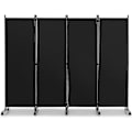 Miniatyrbillede 1 af 4: Foldbar 4 Panel rulleskærm - COSTWAY - Sort - Kontor - Udendørs - Metal Svart
