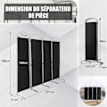 Miniatyrbillede 4 af 4: Ståskærm - COSTWAY - 4 Foldepaneler - Sort - Indendørs Svart