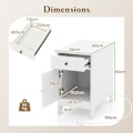 Miniatyrbillede 4 af 4: COSTWAY sidebord med ladestation - USB-porte og -stik, smalt sengebord med skuffe til stue, soveværelse, hvid