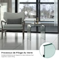Miniatyrbillede 3 af 4: COSTWAY sofabord i gennemsigtigt hærdet glas og skridsikre fødder, 45 x 45 x 41 cm i U-form til stue, kontor, soveværelse Transparent