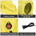 Miniatyrbillede 3 af 4: COSTWAY Industriblæser 850 W luftpumpe til hoppeborg og grill Gul 2,5 m elektrisk ledning PP Materiale Gul