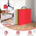 Miniatyrbillede 4 af 6: COSTWAY Foldable Gym Mat - 180 x 60 x 5cm - 3 Fold with Handle - Hook and Loop Fasteners - Waterproof PU Filling EPE - Colorful