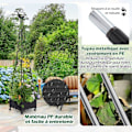 Miniatyrbild 5 av 6: COSTWAY Upphöjd plantering på hjul med båge, självdränerande system, planteringslåda för klätterväxter