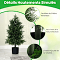 Pikkukuva 2 / 4: COSTWAY Faux Cedar Topiary K80cm, tekomänty, muoviruukku, valonkestävät lehdet