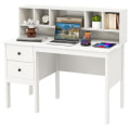 Miniatyrbillede 1 af 4: COSTWAY 120 cm computertabel med 5 rum og 2 opbevaringsskuffer, hvid