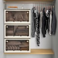 Miniatyrbillede 3 af 4: COSTWAY 98L x 3 plastopbevaringsboks - 3 foldbare opbevaringskasser - Hjul og 5 døre, 66,5 x 46,5 x 111,5 cm, hvid