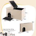 Miniatyrbillede 4 af 4: COSTWAY Cat Toilet House - Flip Låg, Anti-lugt kulfilter - Møbler til kattegrus - Beige