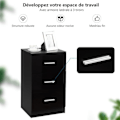 Miniatyrbillede 3 af 3: COSTWAY Office Piedestal Opbevaringsenhed med 3 skuffer til A4-ark, breve, filer og dokumenter Sort